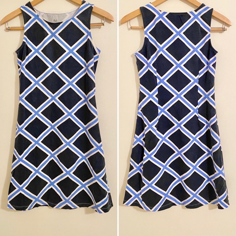 Mahi Gold Navy Knit Shift Dress